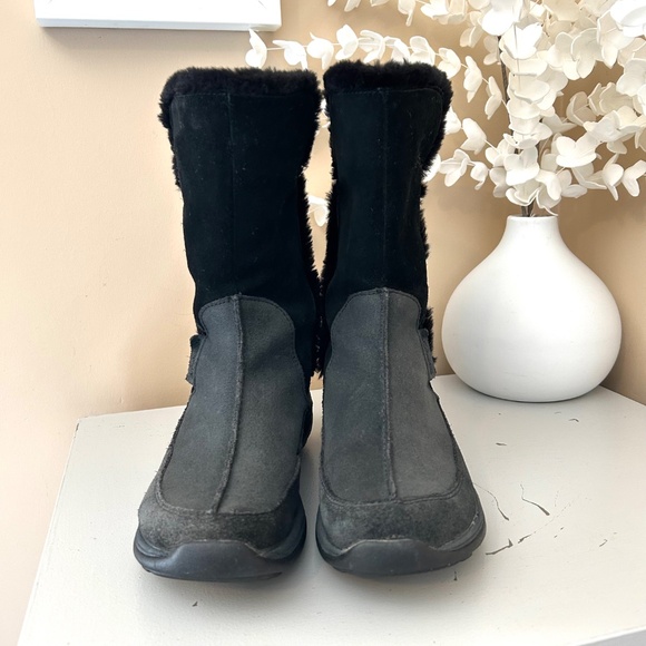 Columbia Mid-Calf Black Suede Delancey Boots Water Resistant Womens Size 7 - Picture 4 of 14